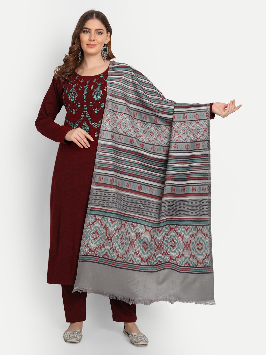 HFDJ-04 MAROON/LIGHT GREY